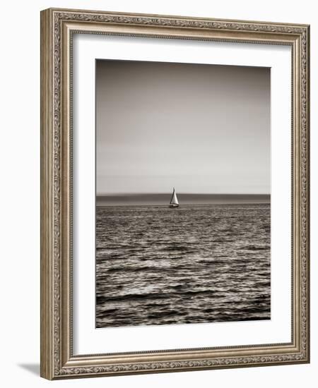 USA, Seattle, sailboat in Elli-Savanah Plank-Framed Photo