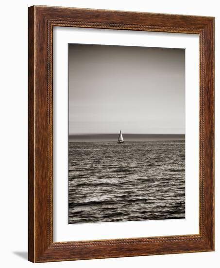 USA, Seattle, sailboat in Elli-Savanah Plank-Framed Photo