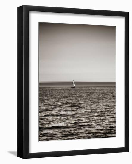 USA, Seattle, sailboat in Elli-Savanah Plank-Framed Photo