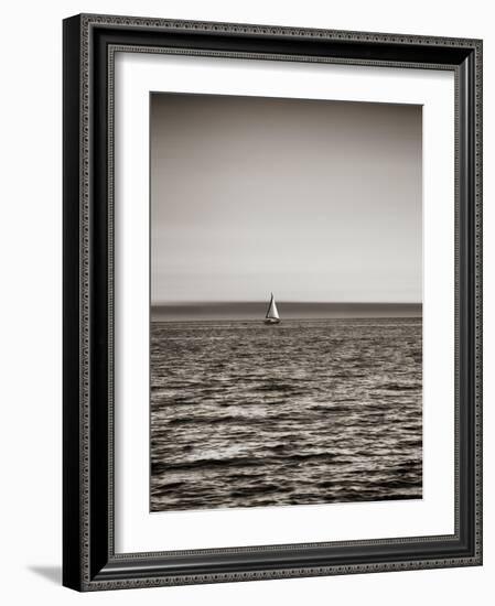 USA, Seattle, sailboat in Elli-Savanah Plank-Framed Photo