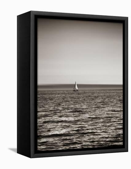 USA, Seattle, sailboat in Elli-Savanah Plank-Framed Stretched Canvas