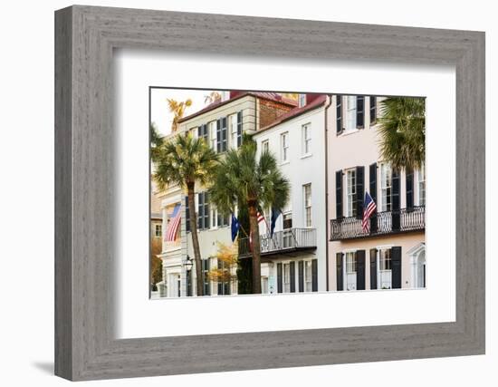 USA, South Carolina, Charleston, Colourful buildings in the historical centre-Jordan Banks-Framed Photographic Print