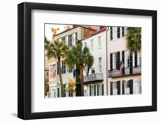 USA, South Carolina, Charleston, Colourful buildings in the historical centre-Jordan Banks-Framed Photographic Print