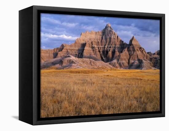 USA, South Dakota, Badlands National Park, Storm clouds over Vampire Peak-John Barger-Framed Premier Image Canvas