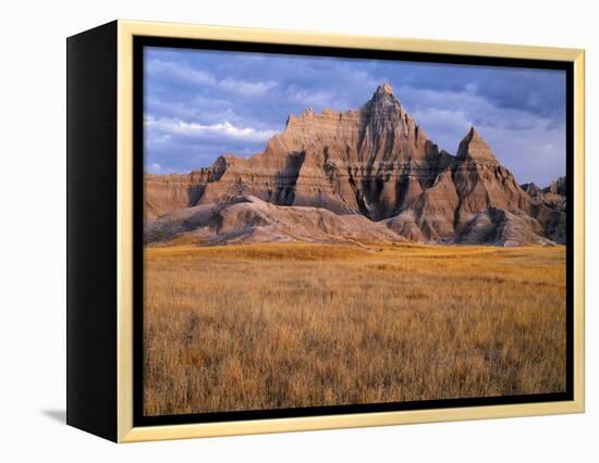 USA, South Dakota, Badlands National Park, Storm clouds over Vampire Peak-John Barger-Framed Premier Image Canvas