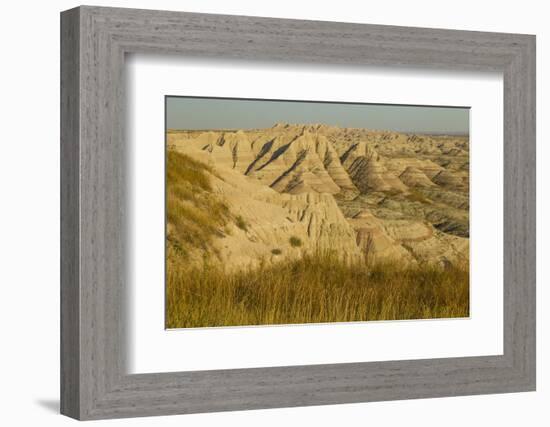 USA, South Dakota, Badlands NP. Grass and Eroded Formations-Cathy & Gordon Illg-Framed Photographic Print