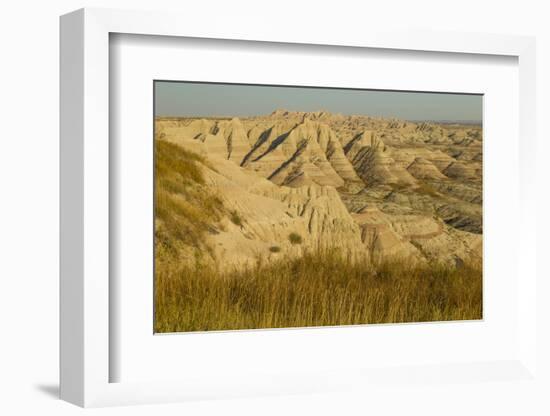 USA, South Dakota, Badlands NP. Grass and Eroded Formations-Cathy & Gordon Illg-Framed Photographic Print