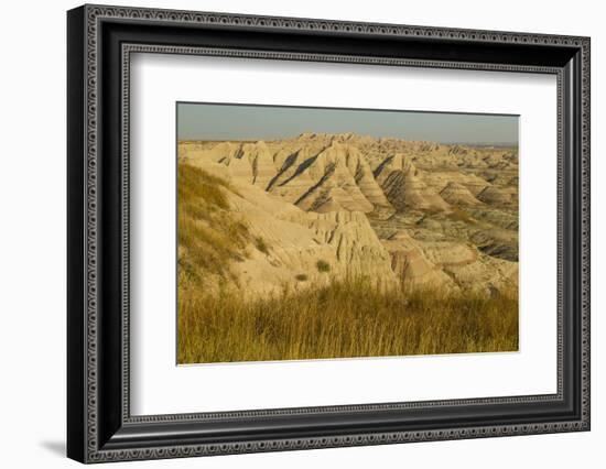 USA, South Dakota, Badlands NP. Grass and Eroded Formations-Cathy & Gordon Illg-Framed Photographic Print