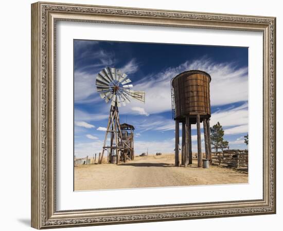 USA, South Dakota, Stamford, 1880 Town, Pioneer Village, Windmill-Walter Bibikow-Framed Photographic Print