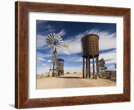 USA, South Dakota, Stamford, 1880 Town, Pioneer Village, Windmill-Walter Bibikow-Framed Photographic Print