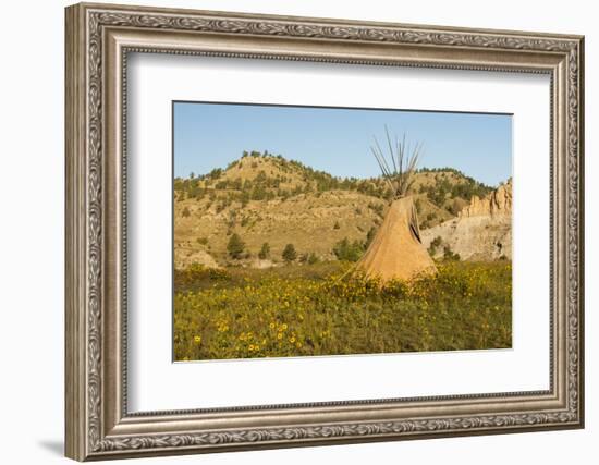 USA, South Dakota, Wild Horse Sanctuary. Scenic with Teepee-Cathy & Gordon Illg-Framed Photographic Print