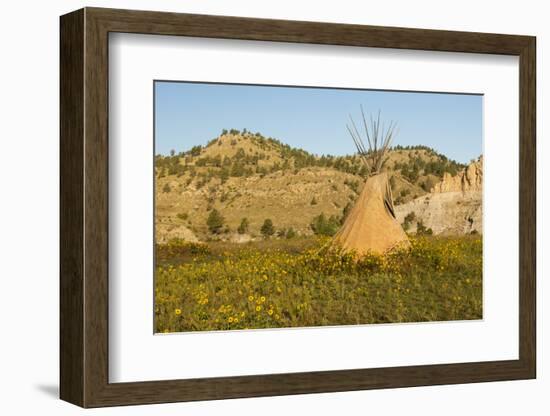 USA, South Dakota, Wild Horse Sanctuary. Scenic with Teepee-Cathy & Gordon Illg-Framed Photographic Print