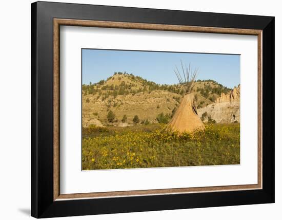 USA, South Dakota, Wild Horse Sanctuary. Scenic with Teepee-Cathy & Gordon Illg-Framed Photographic Print