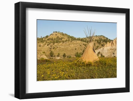 USA, South Dakota, Wild Horse Sanctuary. Scenic with Teepee-Cathy & Gordon Illg-Framed Photographic Print
