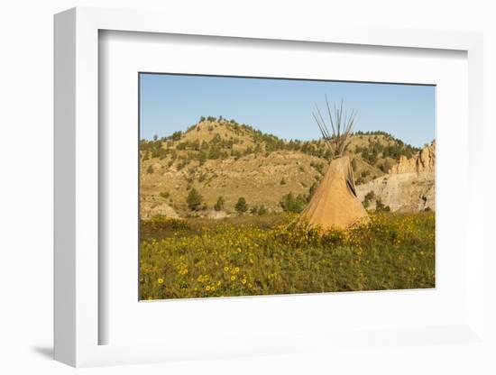 USA, South Dakota, Wild Horse Sanctuary. Scenic with Teepee-Cathy & Gordon Illg-Framed Photographic Print