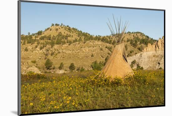 USA, South Dakota, Wild Horse Sanctuary. Scenic with Teepee-Cathy & Gordon Illg-Mounted Photographic Print