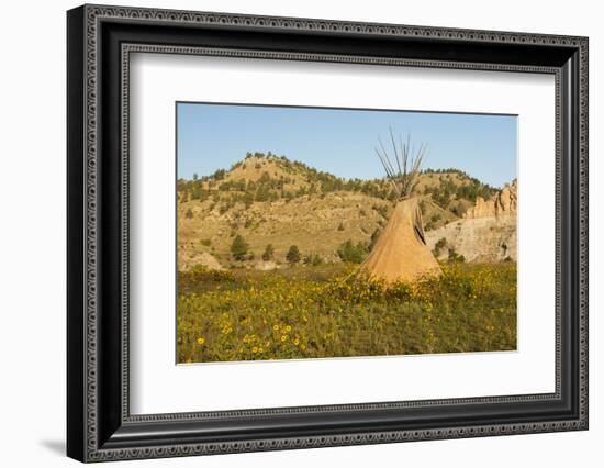 USA, South Dakota, Wild Horse Sanctuary. Scenic with Teepee-Cathy & Gordon Illg-Framed Photographic Print