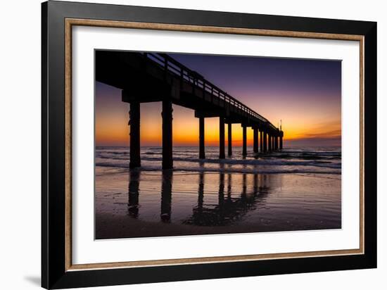 USA, St. Augustine, St. John's Pier at Sunrise-Rona Schwarz-Framed Photographic Print