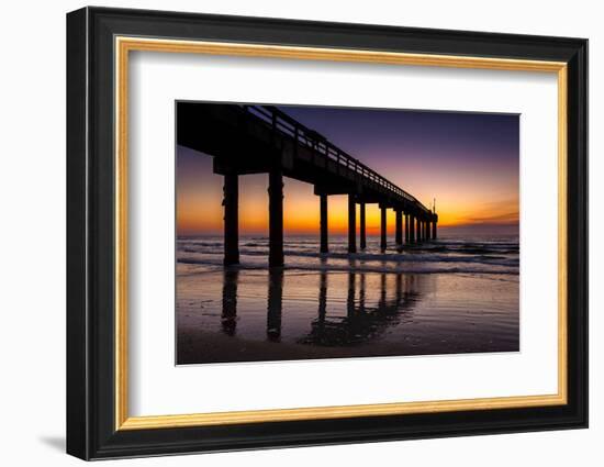 USA, St. Augustine, St. John's Pier at Sunrise-Rona Schwarz-Framed Photographic Print