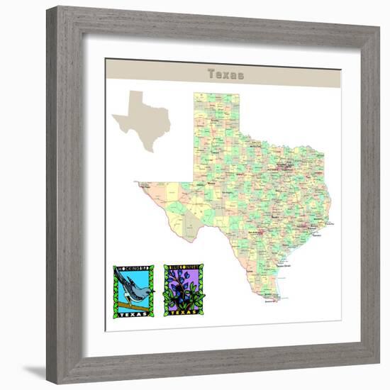 Usa States Series: Texas-IndianSummer-Framed Art Print