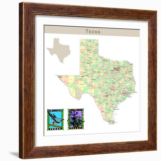 Usa States Series: Texas-IndianSummer-Framed Art Print