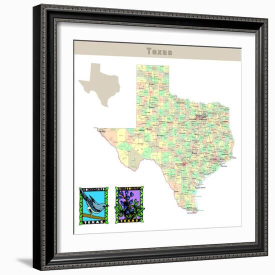 Usa States Series: Texas-IndianSummer-Framed Art Print