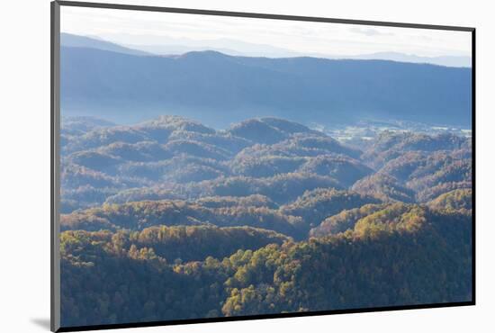 USA, Tennessee. Aerial of fall color foothills, Blue Ridge Mountains-Trish Drury-Mounted Photographic Print