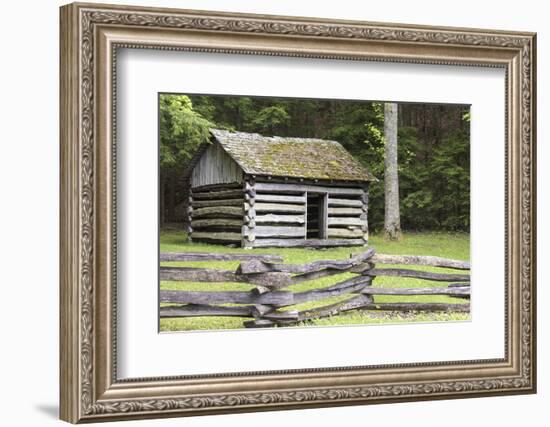 USA, Tennessee. Cades Cove, Great Smoky Mountain National Park Historic building Tipton Oliver blac-Trish Drury-Framed Photographic Print