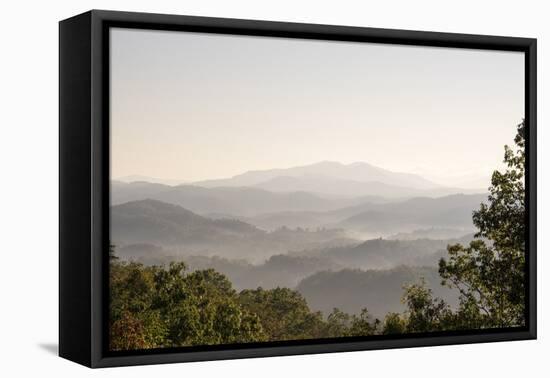 USA, Tennessee. View to Smoky Mountains from Foothills Parkway. Fog in valleys early morning-Trish Drury-Framed Premier Image Canvas