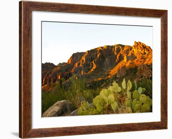 USA, Texas, Big Bend NP, Chisos Mountains, Sunset on Pulliam Ridge.-Bernard Friel-Framed Photographic Print