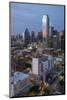 USA, Texas, Dallas. Overview of downtown Dallas from Reunion Tower at night.-Brent Bergherm-Mounted Photographic Print