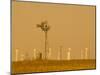 USA, Texas, Near Amarillo, Route 66, Old Windpump and Modern Wind Turbines-Alan Copson-Mounted Photographic Print