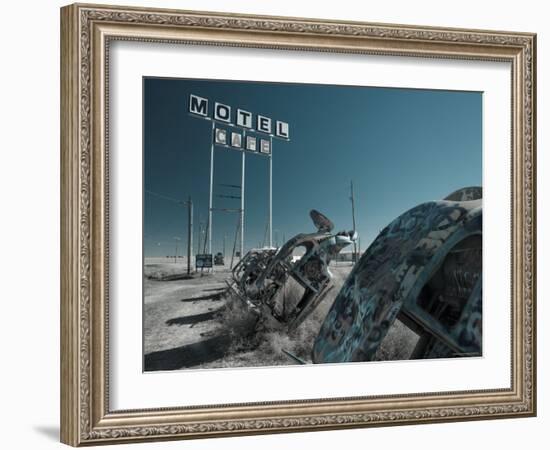 USA, Texas, Route 66, Conway Bug Ranch, Made of VW Beetles-Alan Copson-Framed Photographic Print