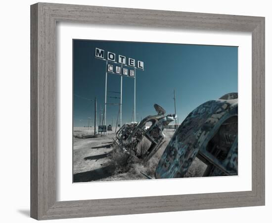 USA, Texas, Route 66, Conway Bug Ranch, Made of VW Beetles-Alan Copson-Framed Photographic Print