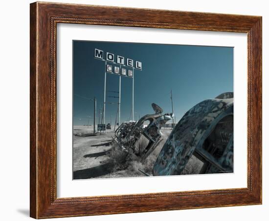 USA, Texas, Route 66, Conway Bug Ranch, Made of VW Beetles-Alan Copson-Framed Photographic Print