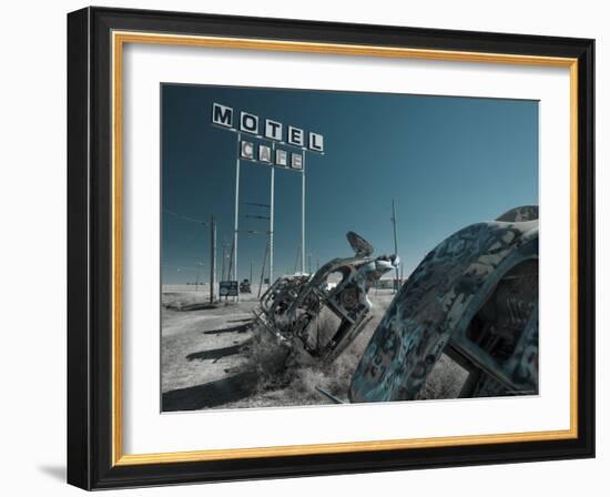 USA, Texas, Route 66, Conway Bug Ranch, Made of VW Beetles-Alan Copson-Framed Photographic Print