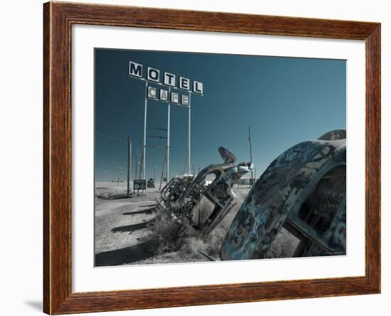 USA, Texas, Route 66, Conway Bug Ranch, Made of VW Beetles-Alan Copson-Framed Photographic Print