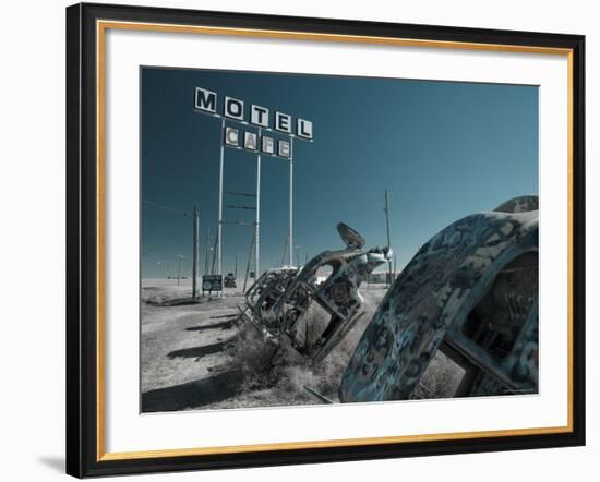 USA, Texas, Route 66, Conway Bug Ranch, Made of VW Beetles-Alan Copson-Framed Photographic Print