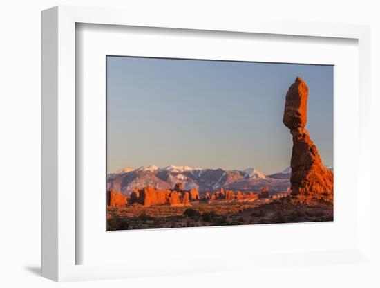 USA, Utah, Arches Balanced Rock and La Sal Mountains at Sunset-Jamie & Judy Wild-Framed Photographic Print