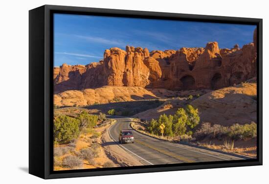 Usa, Utah, Arches National Park, the Windows Road-Alan Copson-Framed Premier Image Canvas