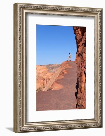 USA, Utah, Arches National Park, Trail, Hiker-Catharina Lux-Framed Photographic Print