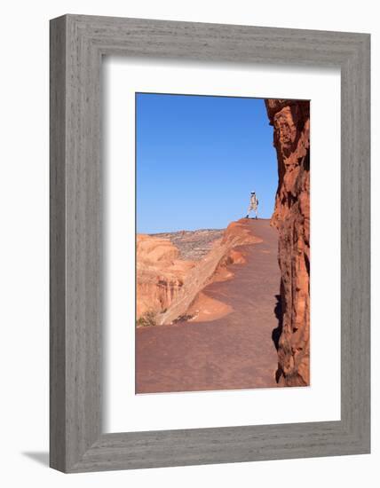 USA, Utah, Arches National Park, Trail, Hiker-Catharina Lux-Framed Photographic Print