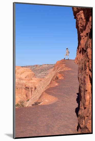 USA, Utah, Arches National Park, Trail, Hiker-Catharina Lux-Mounted Photographic Print