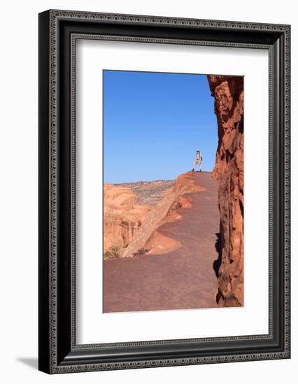 USA, Utah, Arches National Park, Trail, Hiker-Catharina Lux-Framed Photographic Print