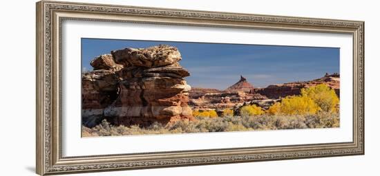 USA, Utah. Autumn panoramic, Needles District of Canyonlands National Park.-Judith Zimmerman-Framed Photographic Print