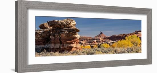 USA, Utah. Autumn panoramic, Needles District of Canyonlands National Park.-Judith Zimmerman-Framed Photographic Print