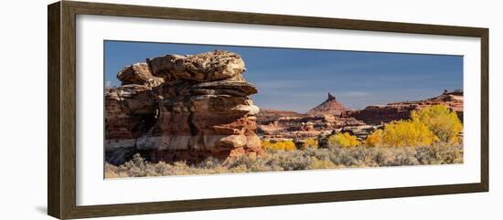 USA, Utah. Autumn panoramic, Needles District of Canyonlands National Park.-Judith Zimmerman-Framed Photographic Print