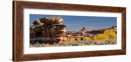 USA, Utah. Autumn panoramic, Needles District of Canyonlands National Park.-Judith Zimmerman-Framed Photographic Print