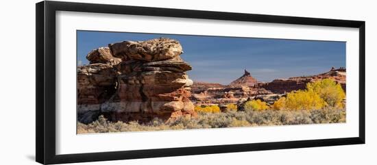 USA, Utah. Autumn panoramic, Needles District of Canyonlands National Park.-Judith Zimmerman-Framed Photographic Print