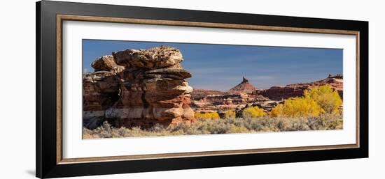 USA, Utah. Autumn panoramic, Needles District of Canyonlands National Park.-Judith Zimmerman-Framed Photographic Print